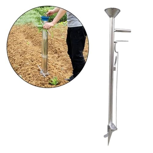 Garden Seeder Bulb Planting Tool, Agriculture Garden Sowing and Fertilization Vegetable Seeder,Manual Planter,Long Handled Bulb Planter Tools for Beans Cotton, Length 93cm