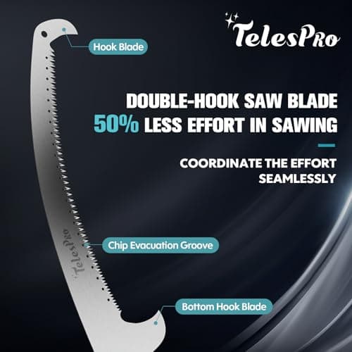 Multi-Purpose Handheld Pruning Saw - 16-Inch Blade, Compatible with Standard US Acme Thread Poles (Pole Sold Separately), Ideal for Tree Trimming
