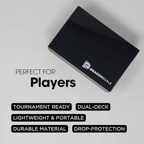 Dual Deck Box with Magnetic Flip Lid | 200+ Standard-Size Trading Card Capacity | Double Deck Box Plastic Storage Organizer | Holds up to 2 Decks for Tournament Play, Black