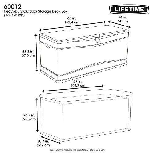 Lifetime 130 Gallon Plastic Deck / Outdoor Storage Box 60040 supplier_id_shedsforlessdirect it#190221651440237