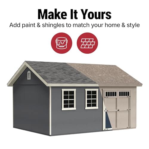 Handy Home Products Beachwood 10x12 Do-it-Yourself Wooden Storage Shed with Floor Kit- Does not Include Paint or Roofing Shingles