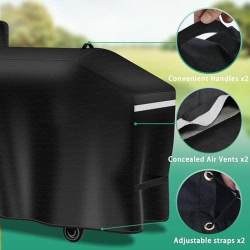 79 inch GC7000 Grill Cover for Smoke Hollow 4 in 1 Combo PS9900 PS9900-SY18 8500 47180T, Tc37118, 600D Outdoor Smoker Cover for Pit Boss Memphis Ultimate 4-in-1 KC Combo Platinum Series