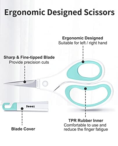 Sooez Weeding Tools for Vinyl, 6PCS Basic Tools Set for Cricut, Precision Craft Vinyl Tool Kit, Scoring Stylus/Weeder/, Scraper/Spatula/Tweezers/Scissors for Vinyl,Paper & Iron-on Projects,Mint Green