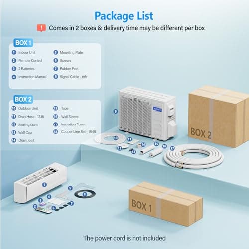 ROVSUN 11500 BTU Wifi Enabled Mini Split Air Conditioner & Heater, 17 SEER2 115V Inverter Ductless Wall AC Unit with Pre-Charged Condenser, Heat Pump & Installation Kit