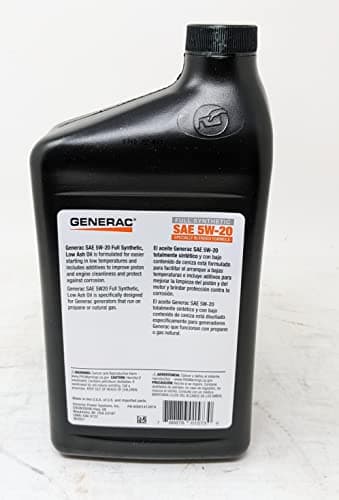 Generac OIL-5W-20 FULL SYN QUART BOTTLE