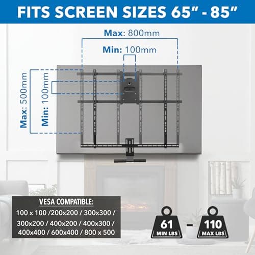 Mount-It! Fireplace TV Wall Mount for Large TVs, MI-384L