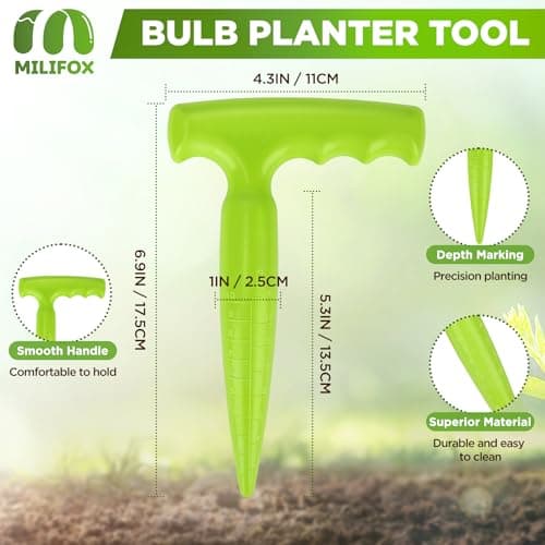 Planter Planting Dibber and Hand Dibbler Gardening Tool with Measurement for Sowing Seeds Bulbs Flower Vegetable Digging Garden Enthusiasts(Light Green)