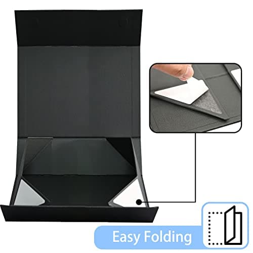LIFELUM Gift Box 13''x10''x5'' Large Black Mother's Day Gift Boxes with Magnetic Lids Luxury Gifts Box for Mom Groomsman Proposal Contains Card, Ribbon, Filler Birthday Gift Packging