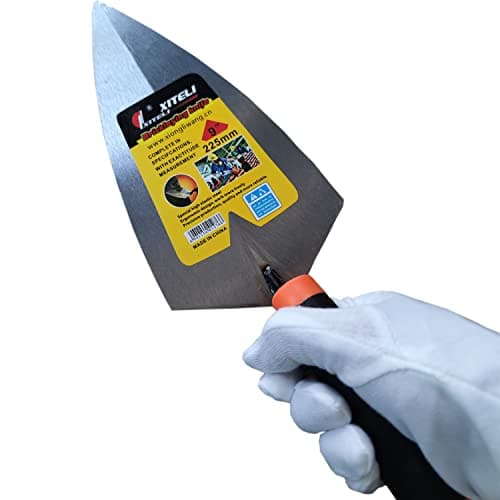 2 Pcs Masonry Hand Tool Set, 9" Pointing and Gauging Trowel Set with Soft Grip Handle, Margin Trowel for Bricklaying