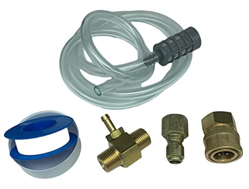 Kit Pressure Washer Chemical Detergent Soap Down Stream Injector 3-5 GPM 2.1 Orifice, Hose Filter & 3/8 NPT Size Quick Connects Various