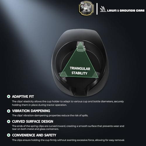 Versatile Cup Holder for Lawn Tractors and Outdoor Machinery, Secure and Convenient for Most Beverages, AM131898, Black