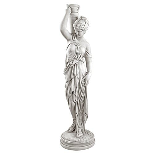 Design Toscano Dione the Divine Greek Water Woman Indoor/Outdoor Garden Statue, Grande, 38 inches tall, Cast Stone Resin, Antique Stone Finish