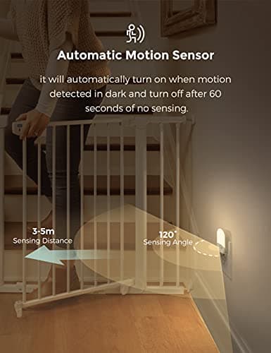 L LOHAS LED Motion Sensor Night Light, 2Pack, Motion Activated Night Light, Night Lights Plug into Wall Motion Sensor, 3000K Warm White, Adjustable Brightness 30/60LM, for Kids Adults Bathroom Bedroom
