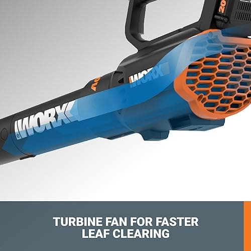WORX WG547 20V Cordless Leaf Blower, Electric Blower with Turbine Fan, Blowers for Lawn Care with 2 Speed Control, Battery & Charger Included