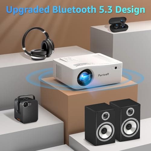 5G WiFi Bluetooth Projector, Native 1080P Outdoor Movie Projector with 300" Display, 380ANSI Home Theater Video Projector 4K Supported, LED Video Projector Compatible with TV Stick, Phone/PC