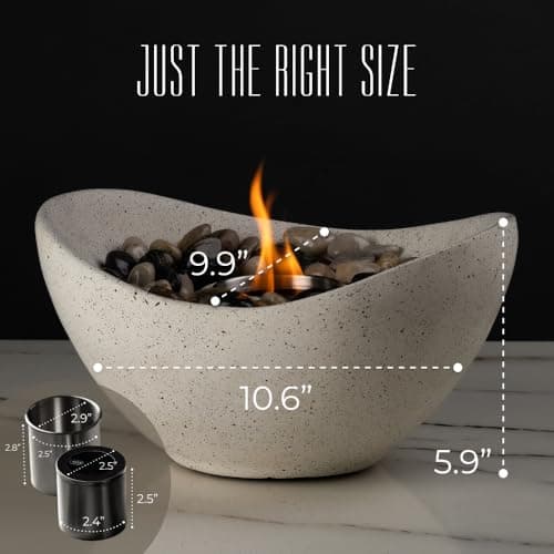 Concrete Tabletop Fire Pit, Portable Indoor Fireplace and Smores Maker, Suitable for Indoor and Outdoor Use