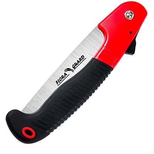 FLORA GUARD 7.7-Inch Folding Hand Saw, Pruning Saw with Trible-Cut Razor Teeth for Wood Cutting, Tree Trimming, Professional Camping Gardening Tools