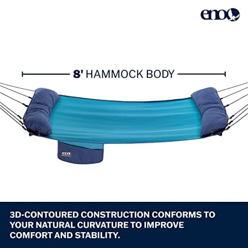ENO SuperNest SL Hammock - 1 to 2 Person Backyard Hammock - Outdoor Patio Furniture for Backyard, Lawn, or Balcony - Coastal Blue
