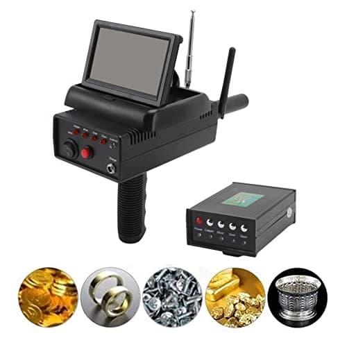 Metal Detector, 1200M Range 25M Depth Professional Underground Metal Scanner High Accuracy Gold Silver Copper Diamond Locator with 2 Antenna and Headphones for Treasure Hunting (Black)