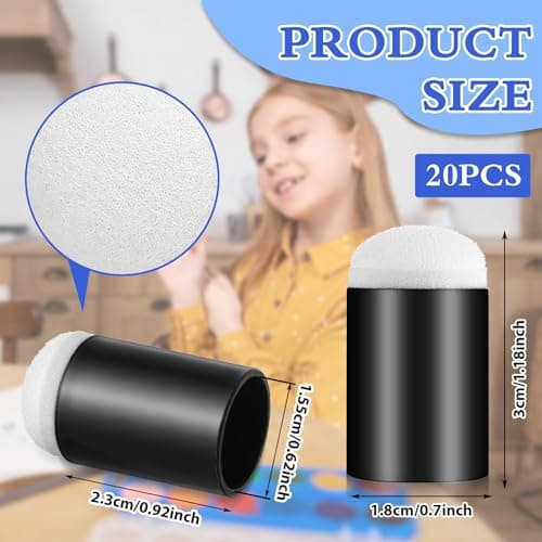 Finger Sponge Daubers, 20 Pieces Finger Painting Sponge Set Daubers Washable DIY Craft Drawing Tools Flower Stencil Finger Painting Brush for Card Making