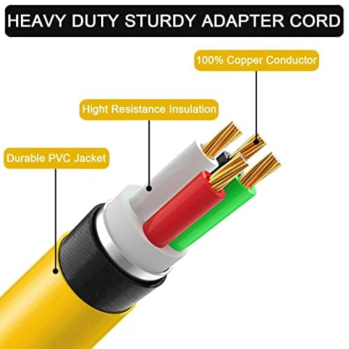 Welder Adapter Cord,NEMA 14-50P Male to 6-50R Female,RV Plug 50 Amp 4 Prong to 3 Prong Welder Plug Adapter,50 Amp 220V Electrical Welding Power Adaptor,50A Heavy Duty STW 8 AWG, 12500 Watt