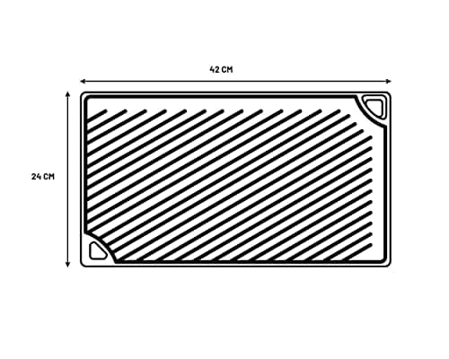Lodge LDP3 Cast Iron Rectangular Reversible Grill/Griddle, 9.5-inch x 16.75-inch, Black