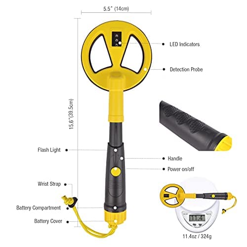 Underwater Metal Detector Handheld,100 Feet Fully Waterproof Metal Detector for Adults, Lightweight Gold Finder Metal Detector for Scuba Diving Pulse Induction with LED and Power Indicator
