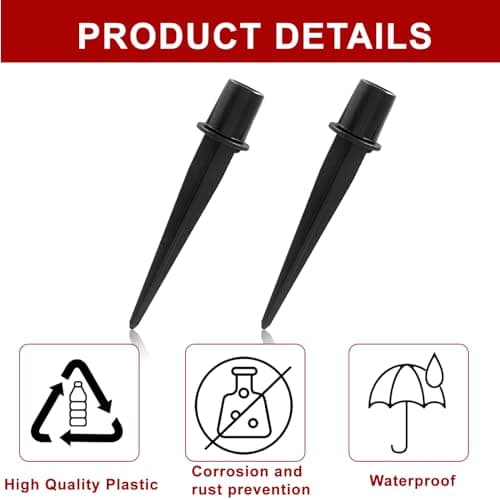 8 Pcs Solar Light Stakes Replacement, Black Metal Stakes, Pathway Lights Spike for Yard, Garden (0.79 Inch External Diameterx 5.4 Inch Height)