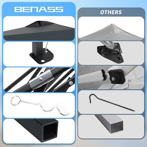 10x10 Pop Up Canopy with Sidewalls, Easy Up Canopy Tent, Heavy Duty Tents for Parties, One Person Set Up Event Tent, Grey