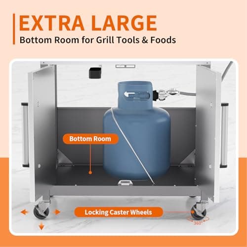 SKOK 4-Burner Propane Gas BBQ Grill with Side Burner & Porcelain-Enameled Cast Iron Grates,Stainless Steel Grill with 544 Sq. In. Grilling Area for Outdoor Cooking,58,000 BTU Output