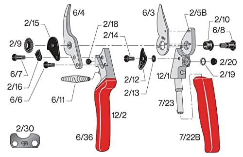 FELCO Pruning Shears (F 12) - High Performance Swiss Made One-Hand Garden Pruner with Steel Blade