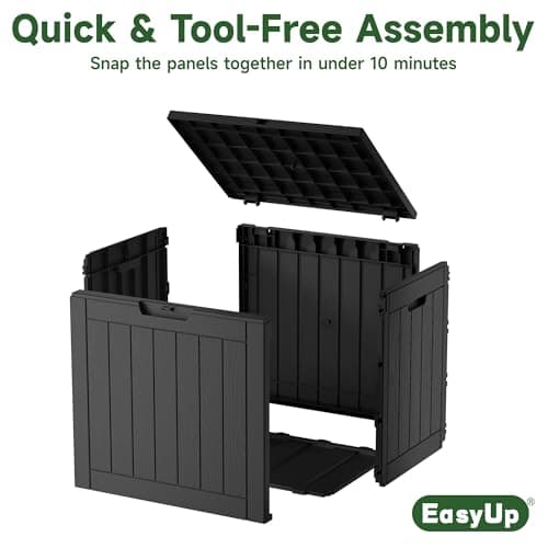 30 Gallon Resin Deck Box Waterproof, UV Resistant Outdoor Storage Box for Delivery, Patio, Garden,and Porch,Striped Black