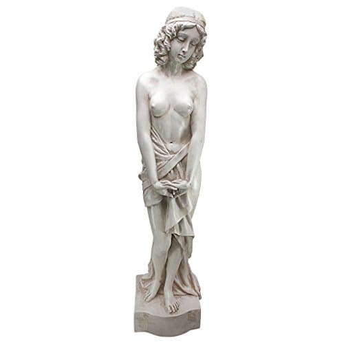 Design Toscano Harmonia Greek Woman Patroness of Harmony Indoor/Outdoor Garden Statue, 34 inches tall, Cast Stone Resin, Antique Stone Finish