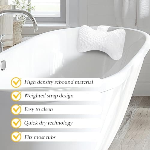 Hot Tub Pillow for Outdoor (2-Pack), Spa Pillow with Adjustable Strap to Adjust Height, Universal Bath Pillow for Head and Neck Support
