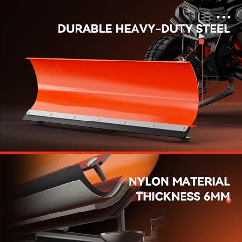 48" Snow Plow Blade Adjustable 0/15/30 Degrees- Heavy-Duty Plow Universal for ATVs, UTVs, and Lawn Tractors – Durable Steel Construction, Easy Mounting, Perfect for Driveway & Sidewalk Clearing