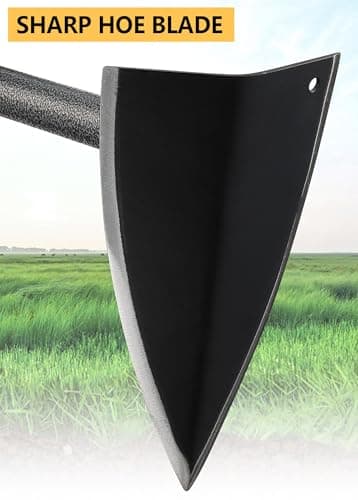Hoe Garden Tool, Triangle Hoe Gardening Weeding Tool, 60" Long Handle Heavy Duty Manual Weeder Gardening Hand Tools for Weeding, Digging, Loosening Soil