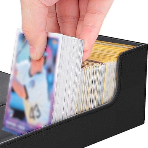 KKU Card Deck Boxes with 4 Pack Acylic Card Cases, Magnetic Closure Trading Card Deck Storage Box Fits 800+ Sleeved Cards Sport Cards