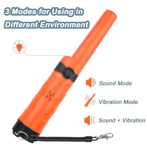 Kuman Pin pointer Water Resistant Metal Detectors with Holster Treasure Hunting Unearthing Tool Accessories Buzzer Vibration Automatic Tuning KW30