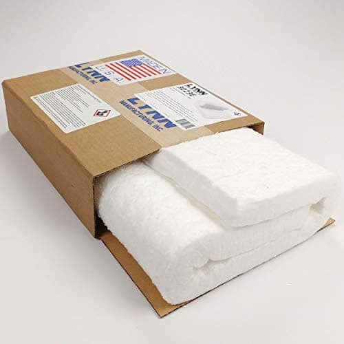 Lynn Manufacturing Ceramic Fiber Insulation, 1" Thick x 12" x 24", 2400F Fireproof Insulation Blanket, 3023E
