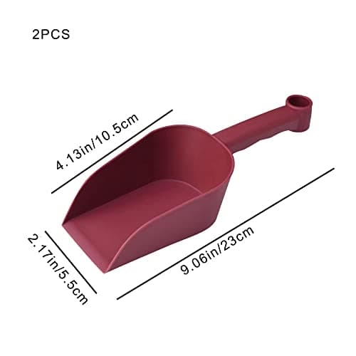 2 Pcs Garden Scoops PP Resin Hand Trowels Hanging Hole Design Shovel Scoops for Home Flower Soil Planting Digging Transplanting Compost Dog Food