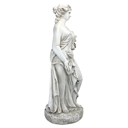 Design Toscano Summer Woman of The Four Seasons Indoor/Outdoor Garden Statue, 11 inches Wide, 33 inches Tall, Cast Stone Resin, Antique Stone Finish
