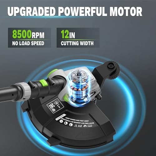 Cordless String Trimmer 3-in-1 Weed Wacker 12-Inch Grass Trimmer with Fast Charger and 2.0Ah Battery, Weed Wacker Cordless with Auto Line Feed, Weed Eater for Lawn Care