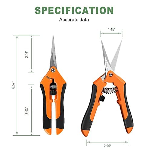 Hand Pruner， Pruning Shear，Garden clippers, snip scissors, ratchet pruning shears, work 3 times easier, gardening tools, sharp garden scissors, arthritis weak hand snips (Orange)