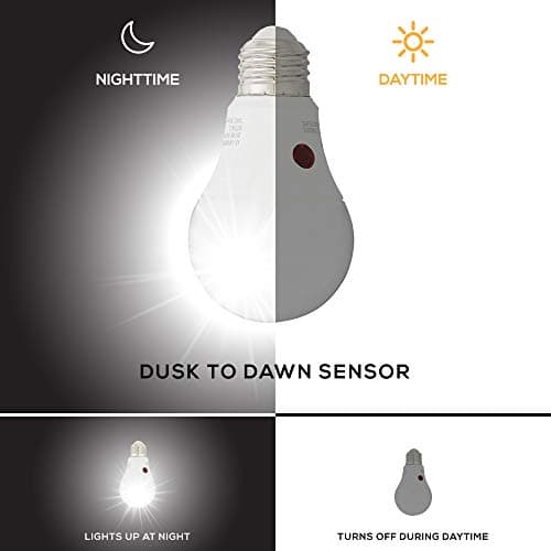 Amazon Basics PAR38 Dusk to Dawn Sensor LED Light Bulb, 120 Watt Equivalent, Energy Efficient 14W, E26 Standard Base, Daylight White 5000K, Non-Dimmable, 10,000 Hour Lifetime , 2-Pack