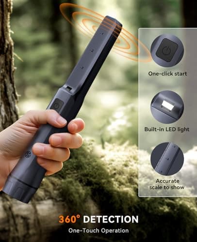 SUNPOW Metal Detector Pinpointer Rechargeable – 800mAh Battery for 15H Use – IP68 Fully Waterproof Handheld Wand – High Sensitivity 360° Detection – Treasure Hunting Tool for Adults & Kids – NXGD02