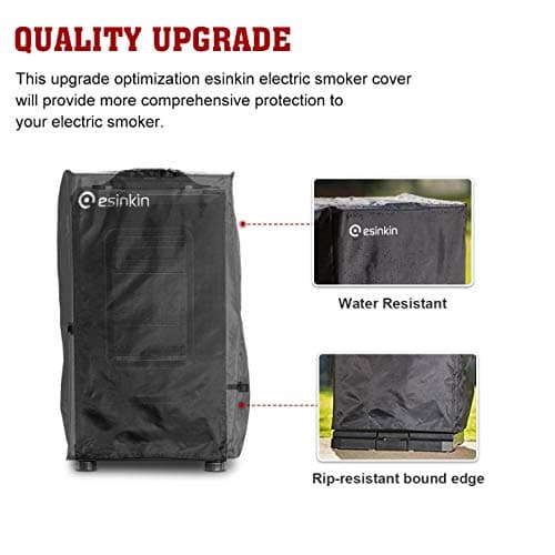 esinkin 30-Inch Electric Smoker Cover for Masterbuilt Electric Smoker, Dust UV Durable Waterproof and Conveninet, Black