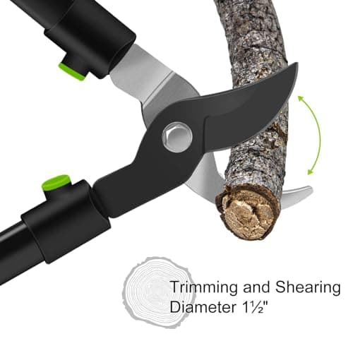 28" Garden Bypass Lopper with Steel Blade, Tree Trimmer Branch Cutter for 1.5’’ Cutting Capacity