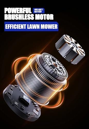 Lawn Mower 40V Brushless 18" Cordless, 5 Cutting Height Adjustments Electric Lawn Mower, Quickly Folding Within 5’s, 4.0AH Battery and Super Charger Included.