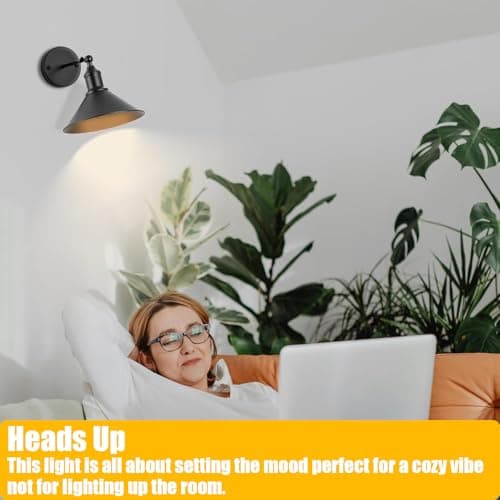 Vintage Black Wireless Battery Operated Wall Sconces, Cordless LED Wall Lights Set of 2 with Remote Control, for Bedroom, Farmhouse, Gallery - Easy Setup, Adjustable Brightness, Long-Lasting Battery