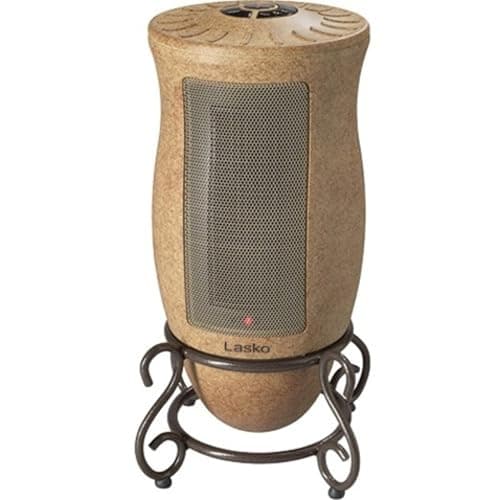 Lasko Oscillating Designer Series Ceramic Space Heater for Home with Adjustable Thermostat, Timer and 2-Speeds, 16 Inches, 1500W, Beige, 6405